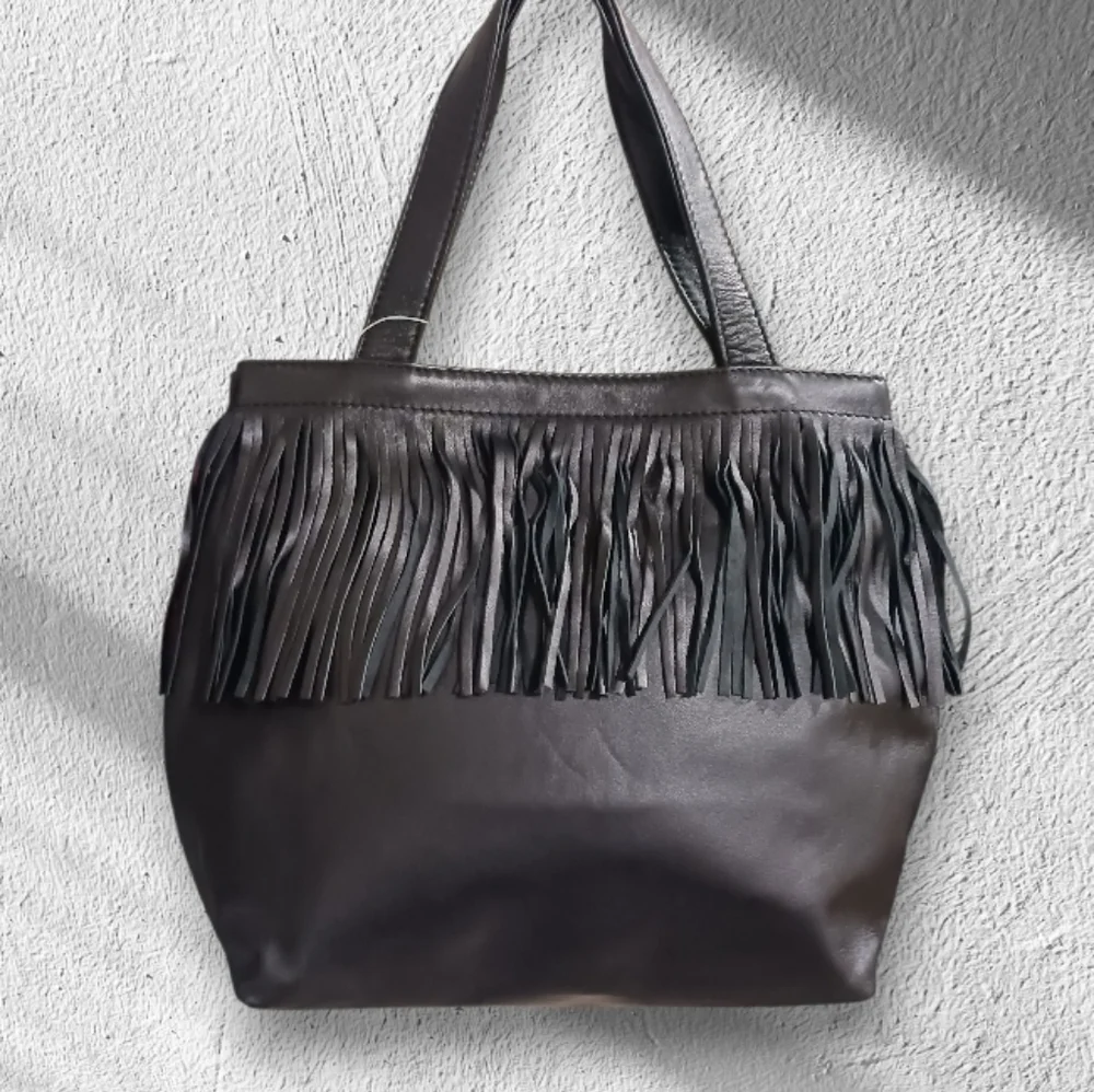 DANIER Fringe Leather Satchel Bag